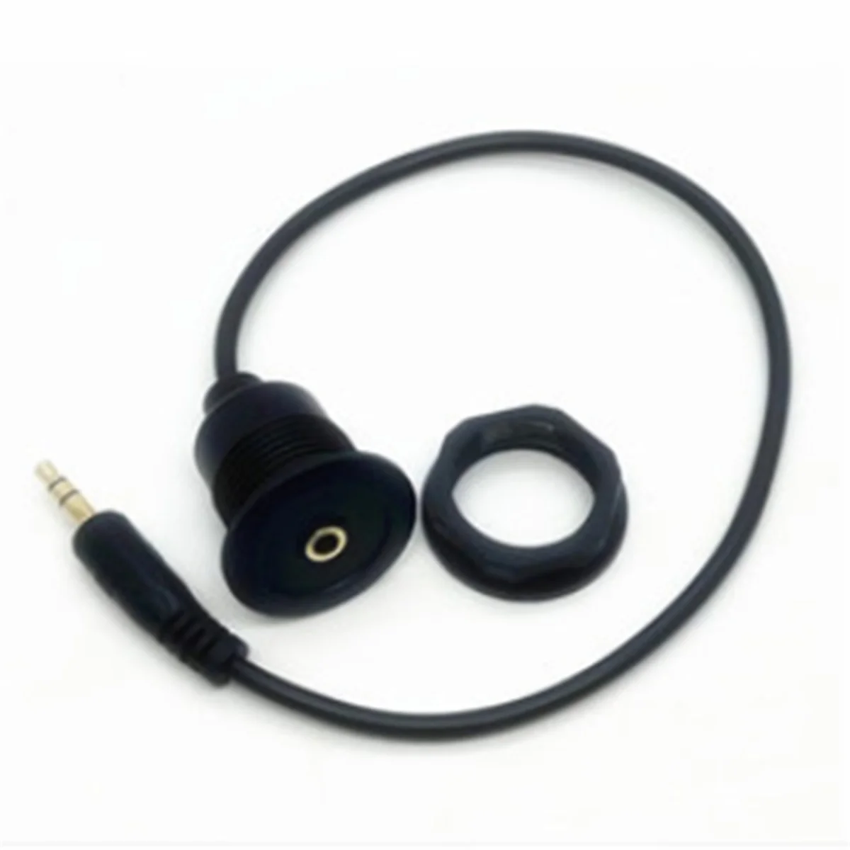 New Round Panel Mount 3.5mm Male to 3.5mm Female Car Truck Dashboard Flush Mount 3.5mm 1/8in AUX Audio Jack Extension Cable