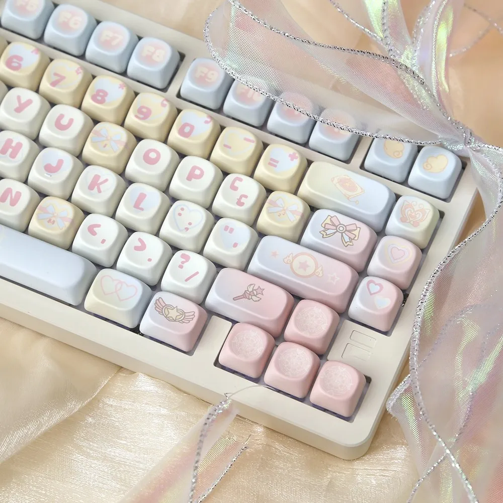 

Magic girl keycaps MOA cute round pink matching mechanical keyboard small full set of keycaps