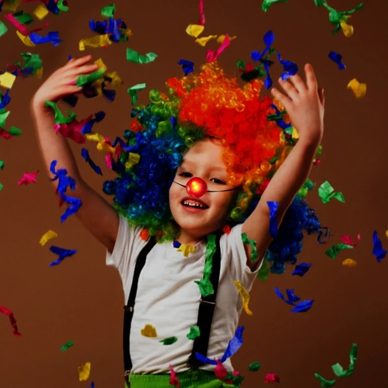 ผู้ใหญ่เด็กเรืองแสงจมูกสีแดง LED Clown Nose Dress-up Props STAGE PROP สําหรับคริสต์มาสฮาโลวีนเครื่องแต่งกาย PARTY สีแดง