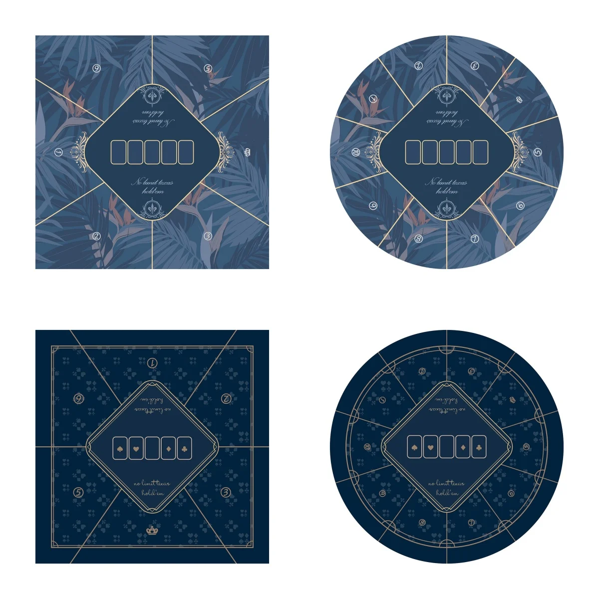 テキサスカポーカーテーブルマット厚く滑り止め特別なゴム製テーブルマットマルチプレイヤーアクセサリーハイエンド80cm