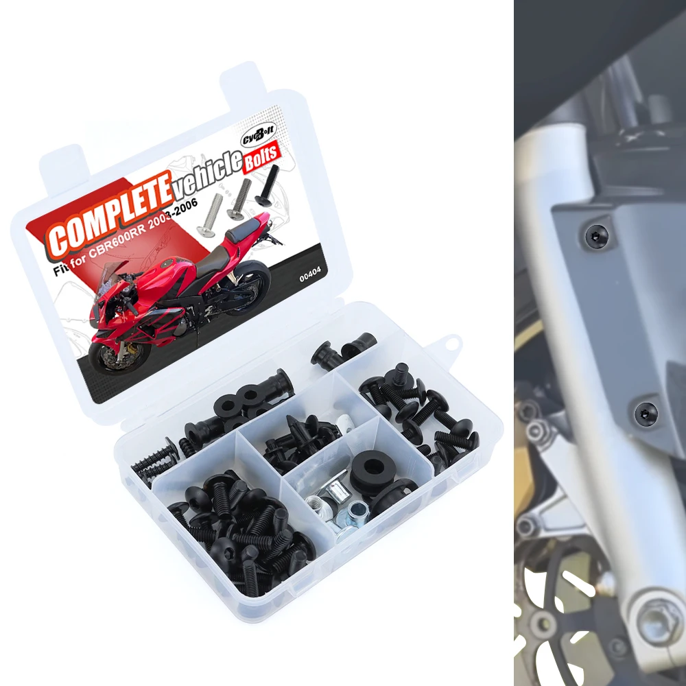 

Motorcycle Complete Full Fairing Bolts Kit Fit For Honda CBR600RR 2003 2004 2055 2006 Fairing CIips Nuts Screws Grommets Steel