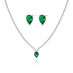 Water Drop Crystal Chic Choker Necklace Bracelet Earring Set for Women Hip Hop Shiny CZ Tennis Necklaces Set Jewelry 2023