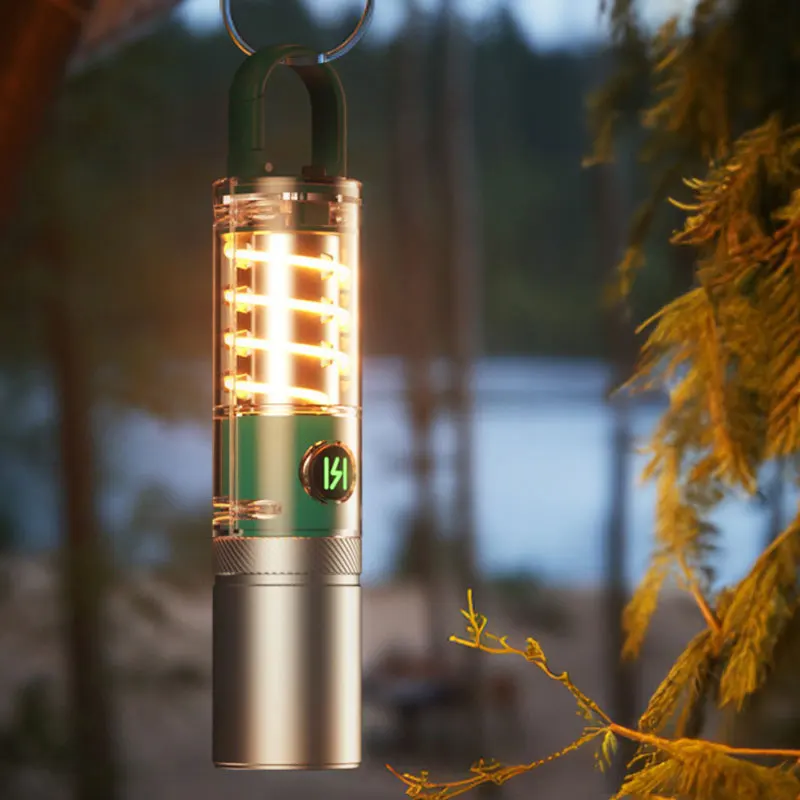 Outdoor camping flashlight Outdoor multi-functional camping lighting breathing flashlight work light