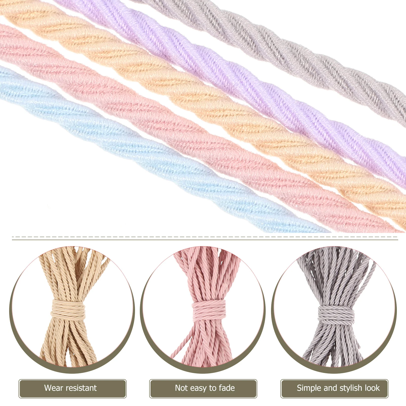 

5 Pcs Hair Ring Accessories Ties Stretchy Cord for Bracelet Making Beaded Wire Elastic Beading Bracelets Necklace Rubber Band