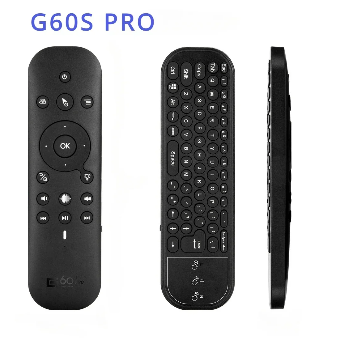 

For PC TV BOX Projector, G60S Pro Air Mouse Wireless Voice Remote Control 2.4G Bluetooth Dual Mode IR