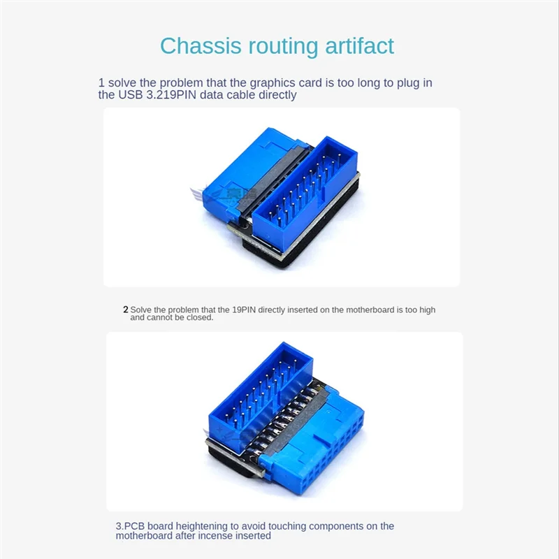 Adaptateur d'en-tête USB 3.2 SEN1, prise 19 broches/20 broches, convertisseur de coude de direction résistant à 90 degrés, carte mère A de bureau bricolage