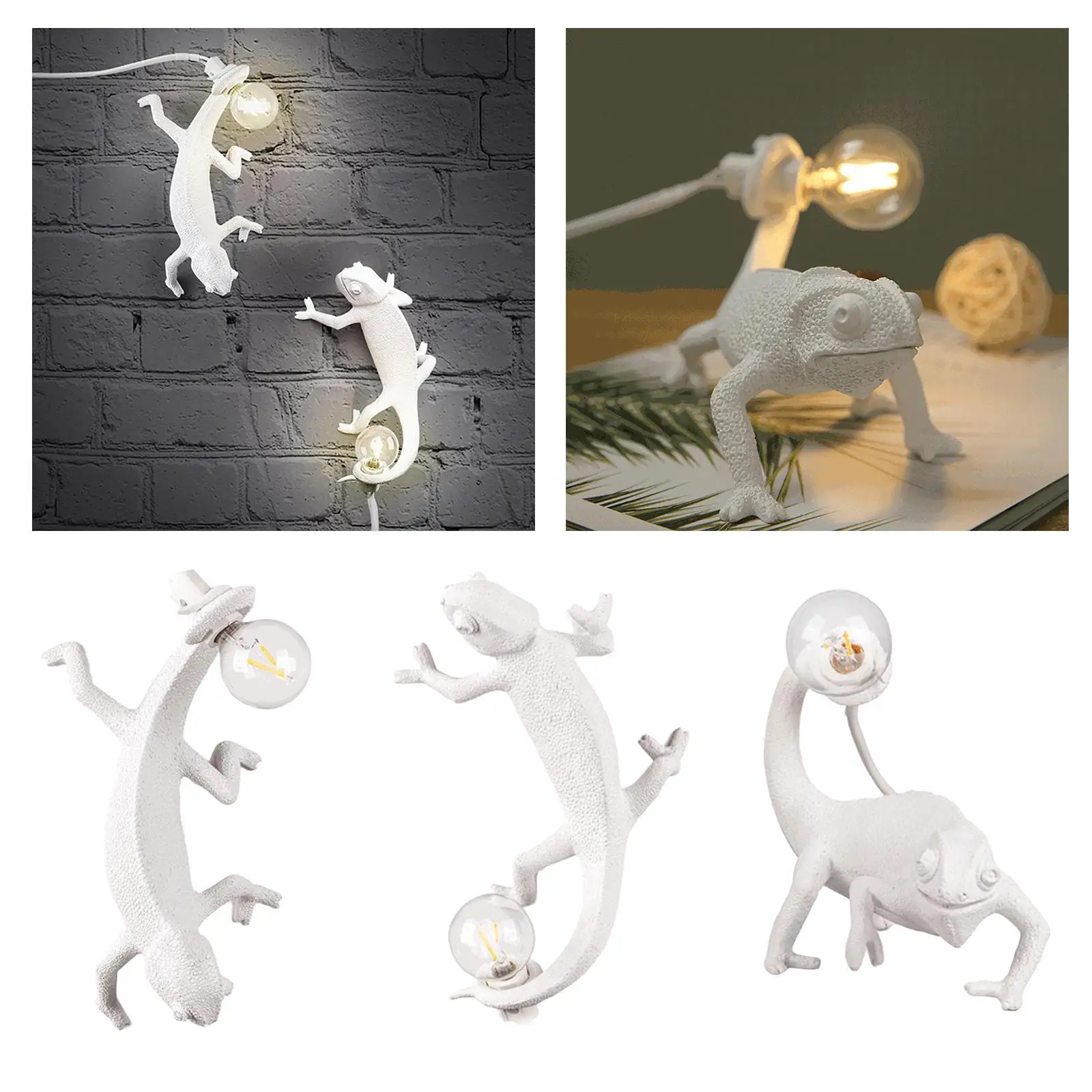 Resin Night Light Nordic Living Room Bedroom for Modern Animal Chameleon Table Lamp Led Wall Lamp decor Luminarie