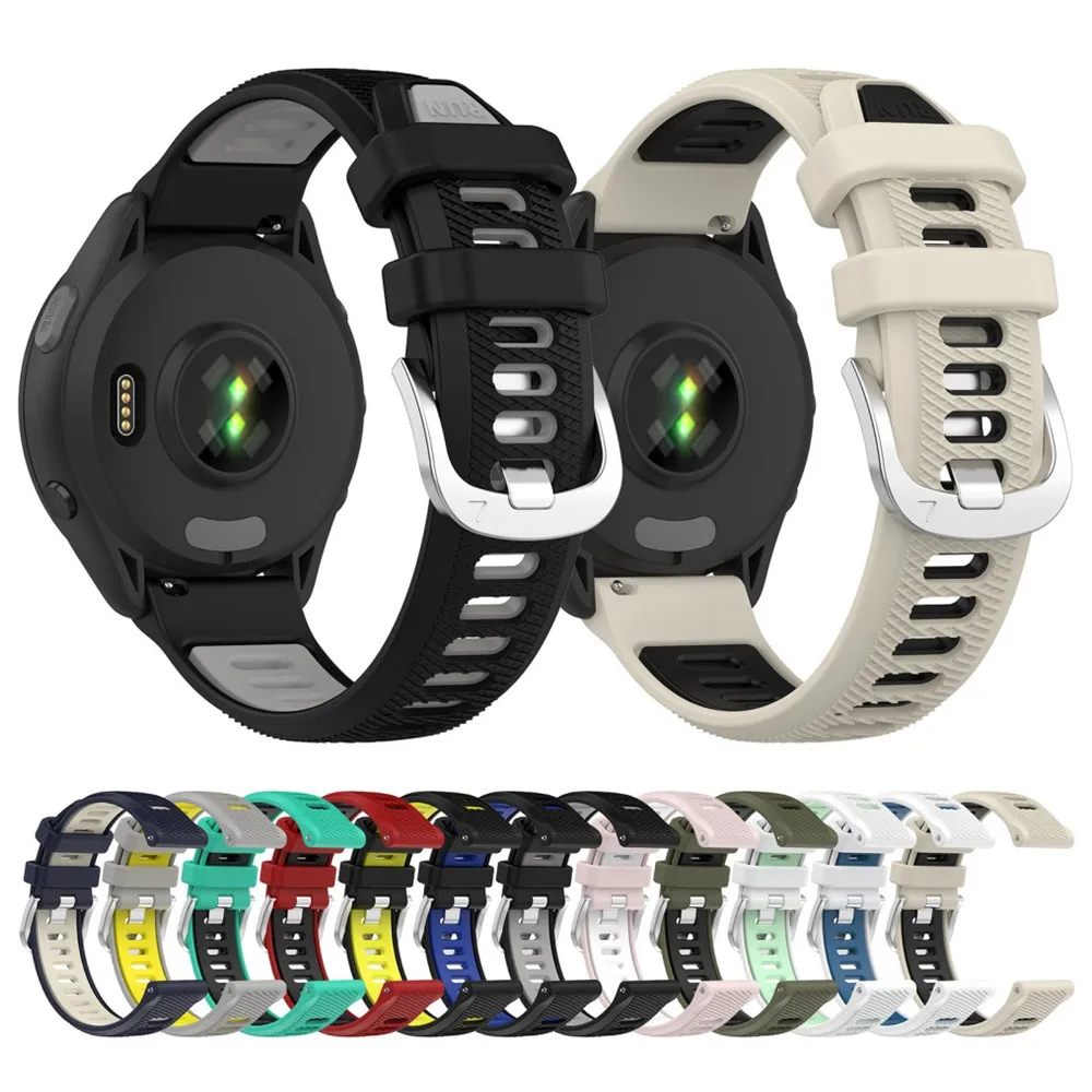 

Двухцветный силиконовый ремешок 20 мм для Garmin vivoMove 3/Luxe/Trend/sport/style/HR спортивный ремешок для часов Дышащий браслет S