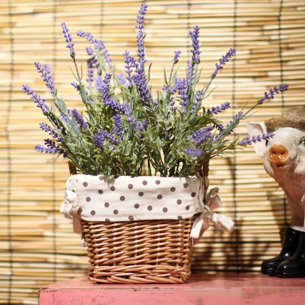 

Woven Storage Basket Rattan Flower Basket for Home Decor Party Wedding Natural H made Container Vase Fruit Portable Storage