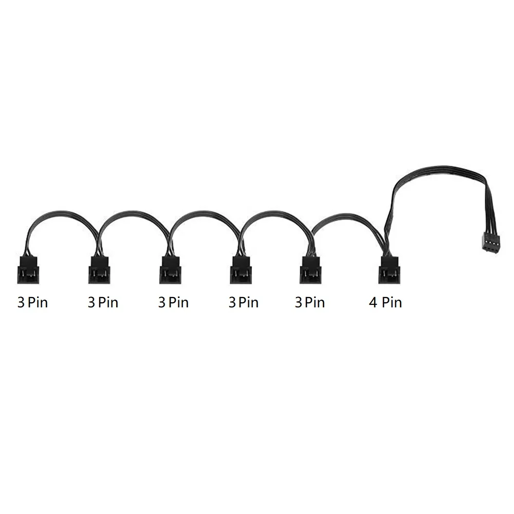 4 Pin PWM Fan Power Extension Cable 4 Pin PWM Female To 3/4 Pin PWM Male Adapter Multi Splitter for 4 Pin 3 Pin Case