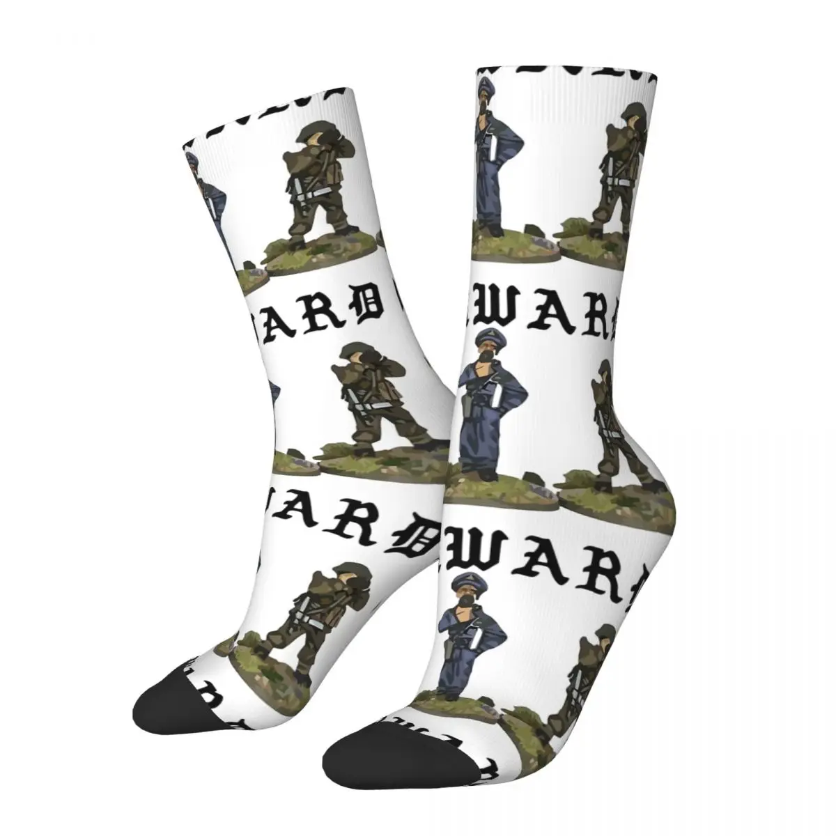 Funny Crazy compression Sock for Men Fast Forwarding Hip Hop Vintage Forward Observations Group Pattern Printed Boys Crew Sock