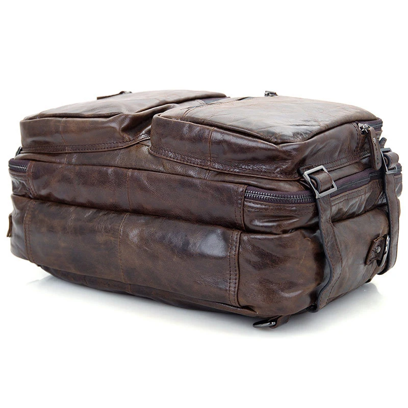 Wysokiej klasy plecak męski ze 100% prawdziwej skóry, plecak podróżny, torba szkolna ze skóry naturalnej, torba weekendowa, torba na nocleg, nowy model 2016 M039 #