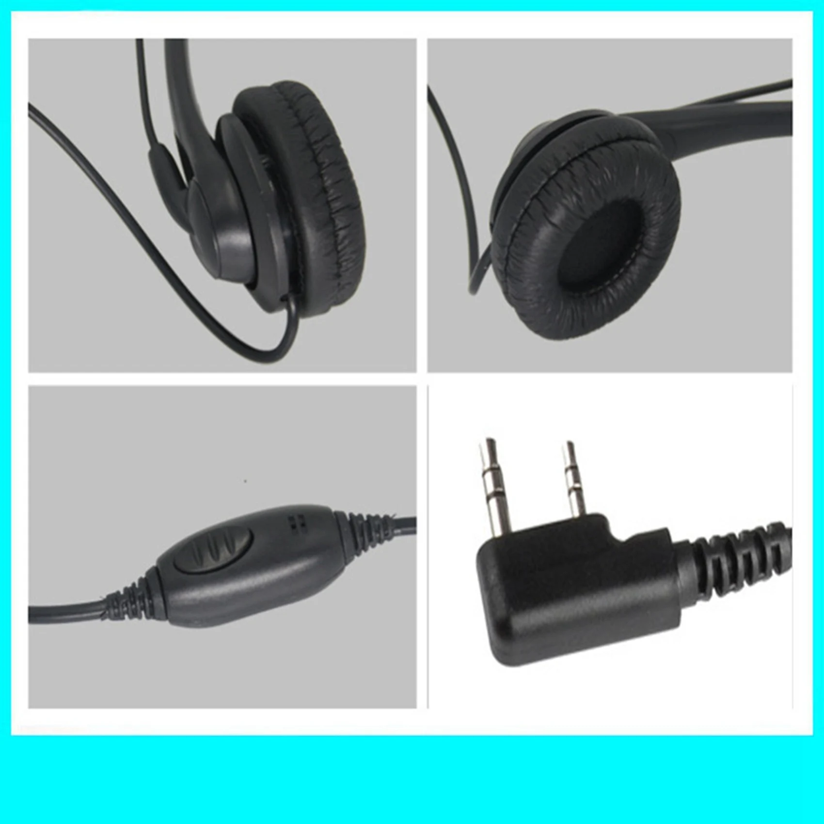 

AA08-2X 2Pin K Plug Walkie Talkie Headset Sponge Earpad Unilateral Headset Mic