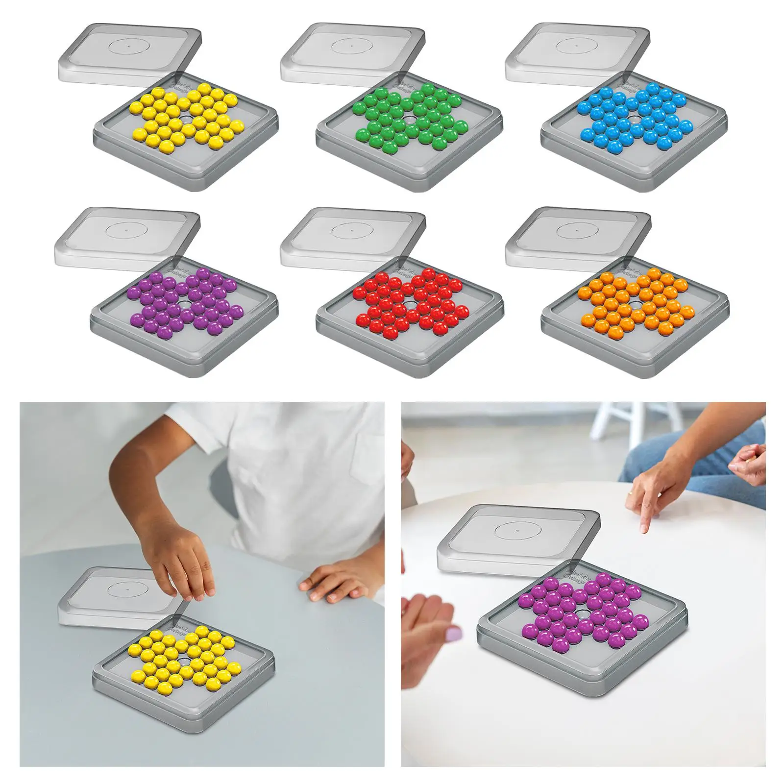 Solitaire Board Game with 32 Pegs Educational Toy Strategy Tabletop Game for Travel Toy Kids Friends Entertainment Coffee Table