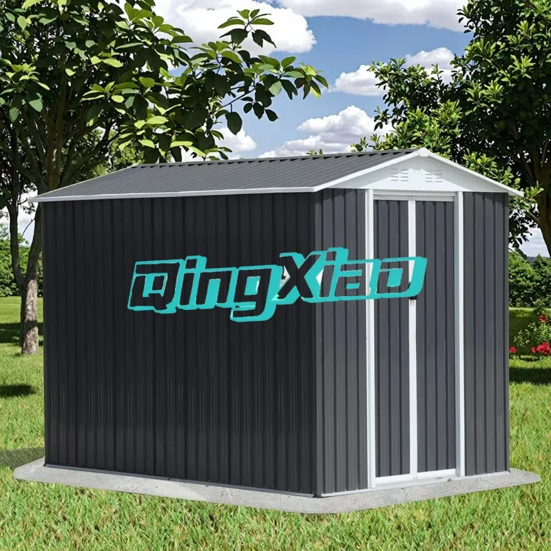 Outdoor Metal Storage Shed With Vent Weather Resistant Garden Tool House With Lockable Door For Patio Backyard Organizer