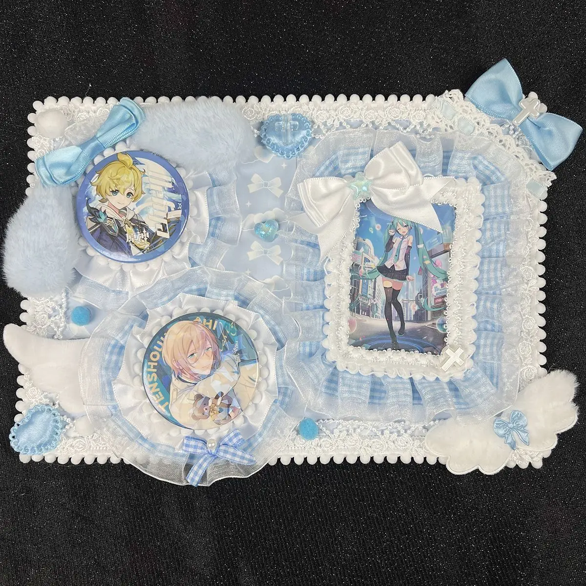 quadratic element Anime cosplay Cosplay Ita Bag Accessories hand made Insert Board Badge Display Insert Board Decoration Merch