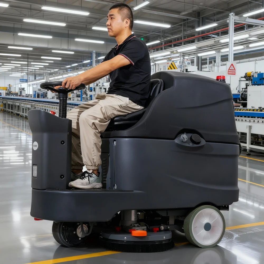 A11R Electric Dual Disc Floor Scrubber New Condition Industrial Ride-on Automatic with Burnishing Features Drive Style