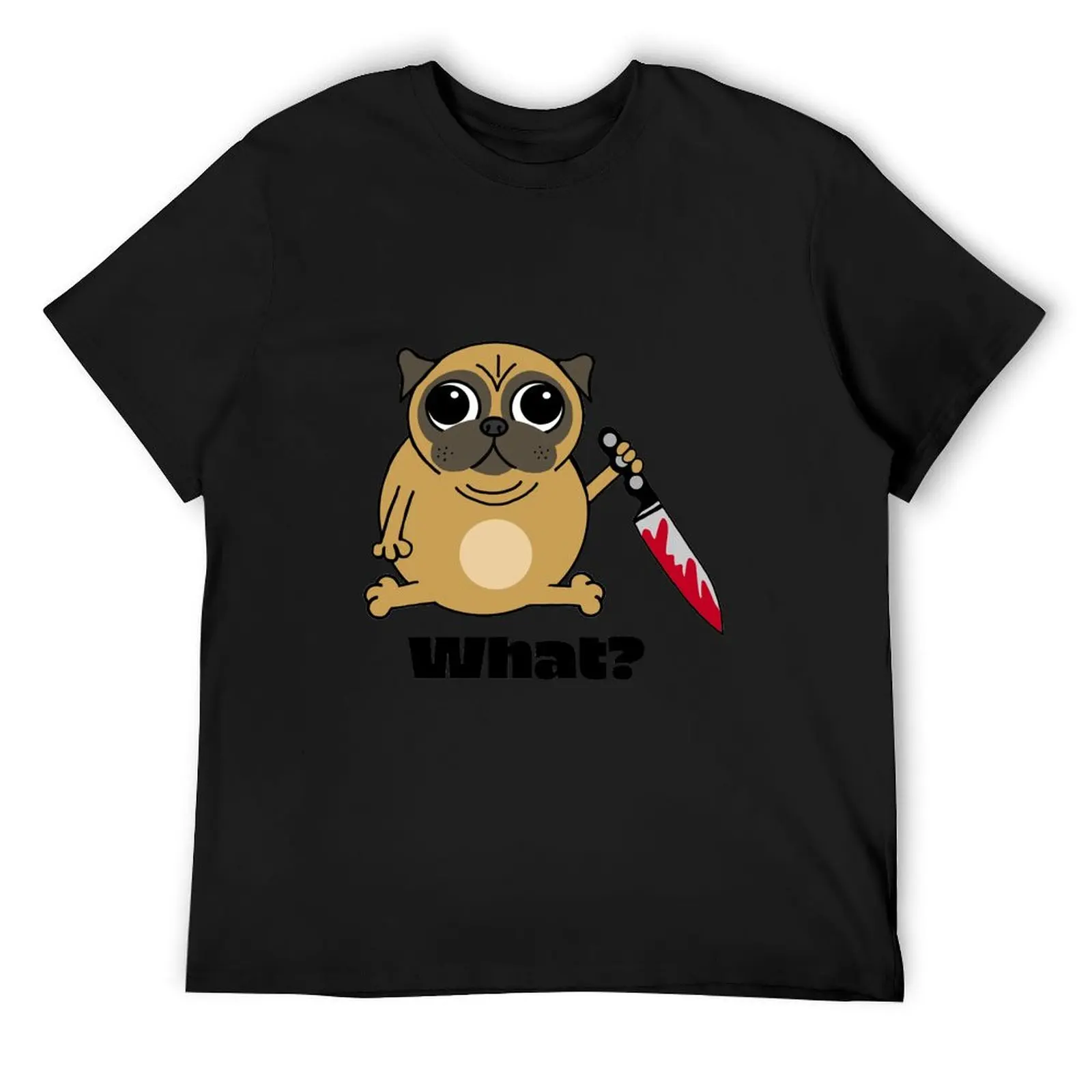 Что? (faun baby pug) Футболка Забавные футболки дизайнерские рубашки Блузка футболки большого размера для мужчин