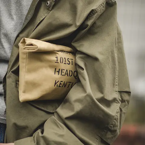 Maden Oil Wax Canvas Handväska Herr Vintage Handväskor Khaki Mönstrad Plånbok Kuvertkapacitet Pengväska Magnetspänne Lång Plånbok 8 best sales vaxväska i canvas - №1