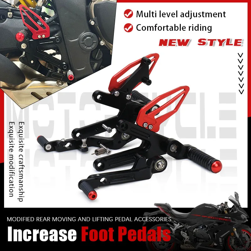 For QJMOTOR SRK800 SRK600RS SRK 600RS 800 Motorcycle Accessory CNC Footrests Rearset Rear Footpeg Foot Rests