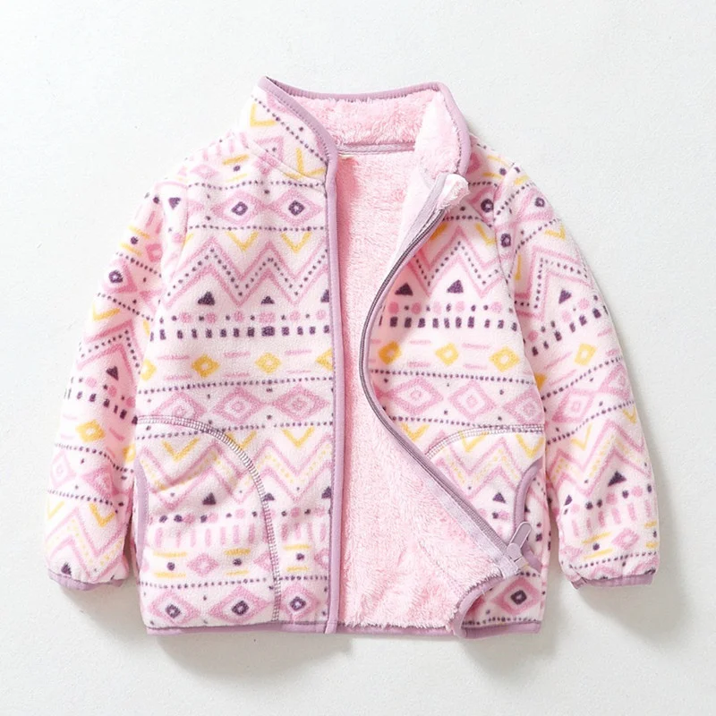 

New Spring Autumn Children Kids Polar Fleece Sweatshirts Baby Girls Jackets Coats Soft Thick Warm