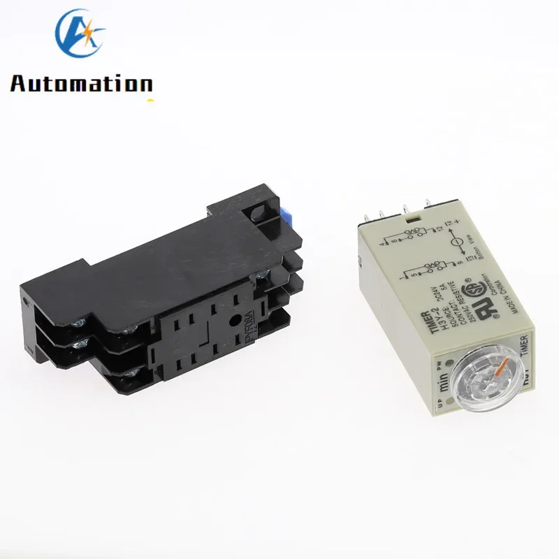 Pokrętło opóźnienia włączenia DPDT 1S/5S/10S/30S/60S/3M/5M/10M/30M Przekaźnik czasowy AC 220V H3Y-2 z gniazdem podstawowym — zdjęcie 6