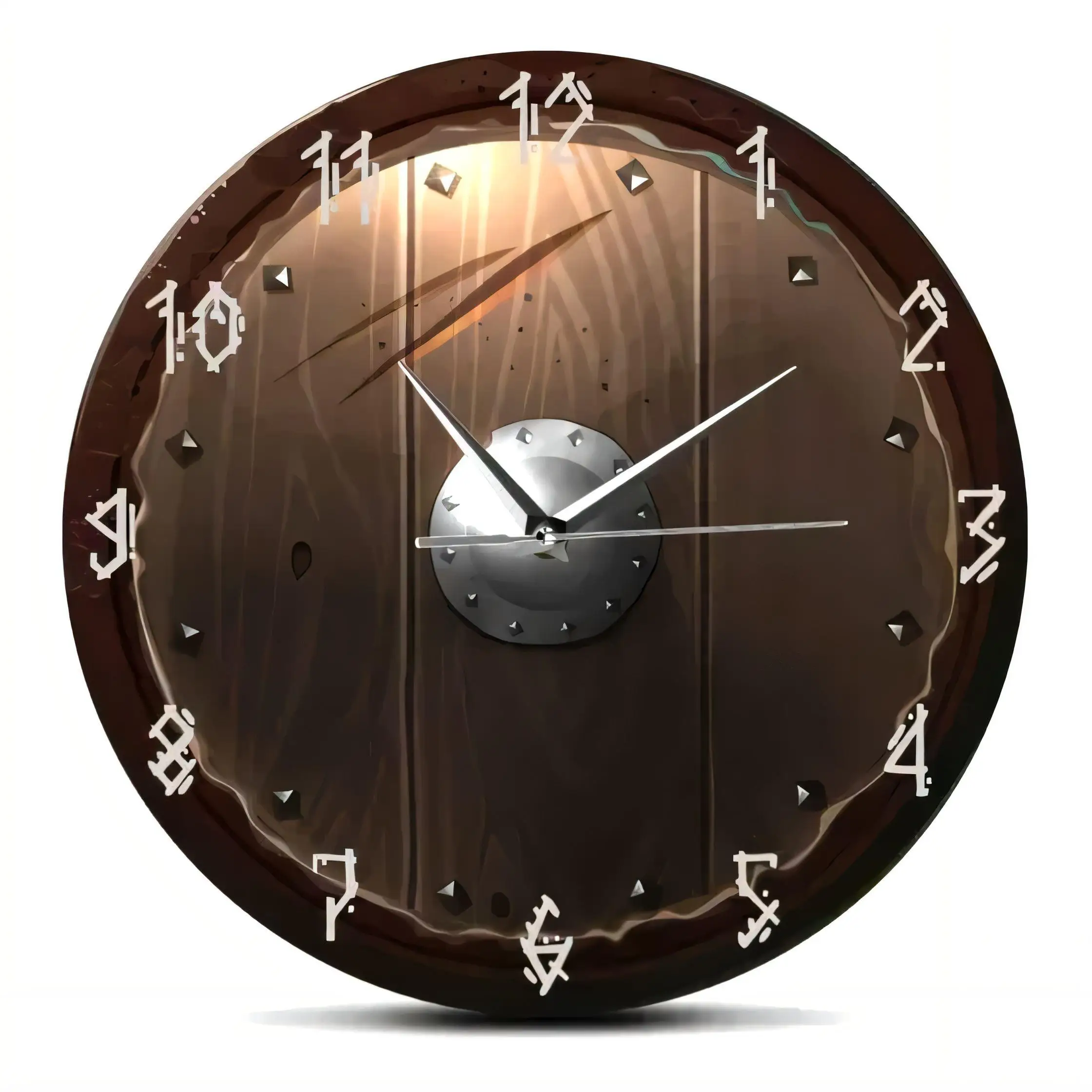 Vintage Rustic  Wall Clock Wooden Plank Design Industrial Decorative Home