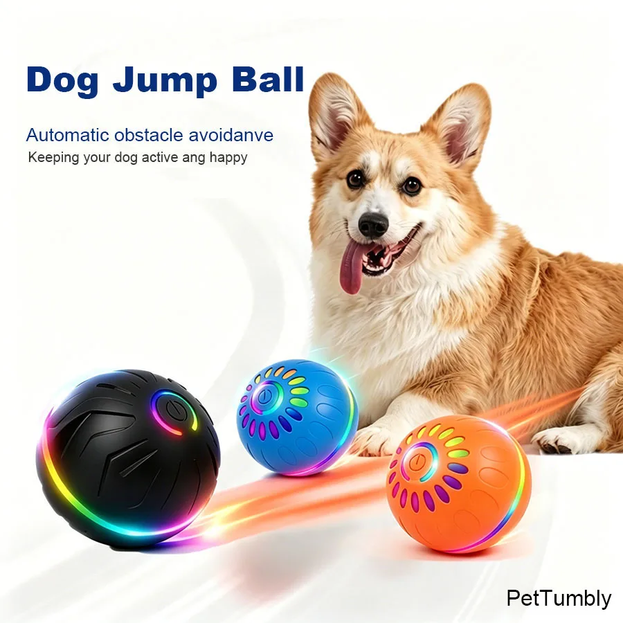 Interactive Smart Dogs Toys Balls - USB Automatic Moving Bouncing Ball for Puppy to Large Dog - Electronic Pets Ball Birthday Gi