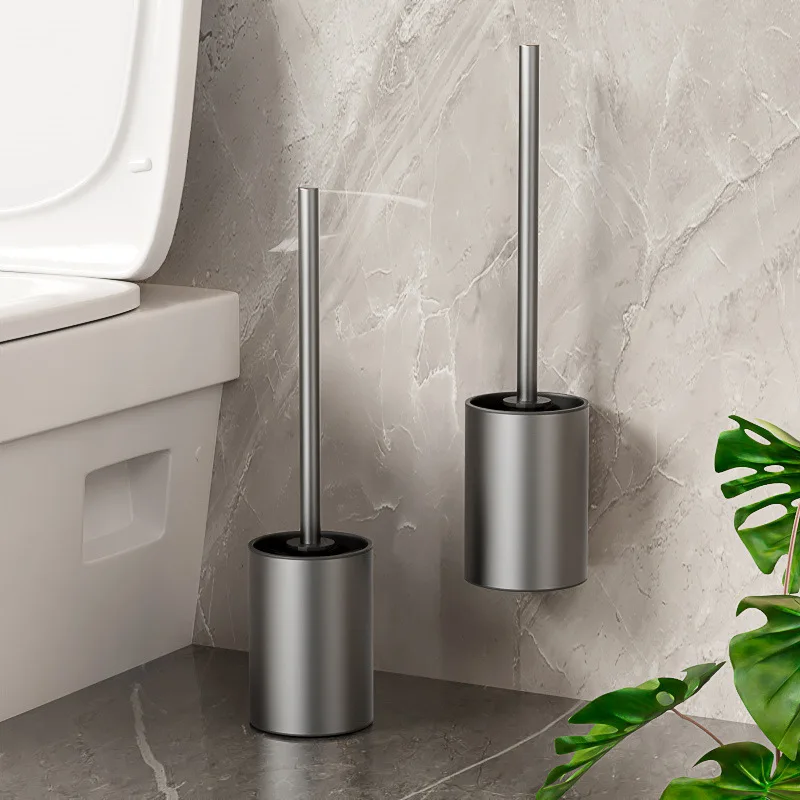 Toilet Brush with Holder Free Standing Stainless Steel Toilet Brushes with Stiff Bristles for Deep Cleaning