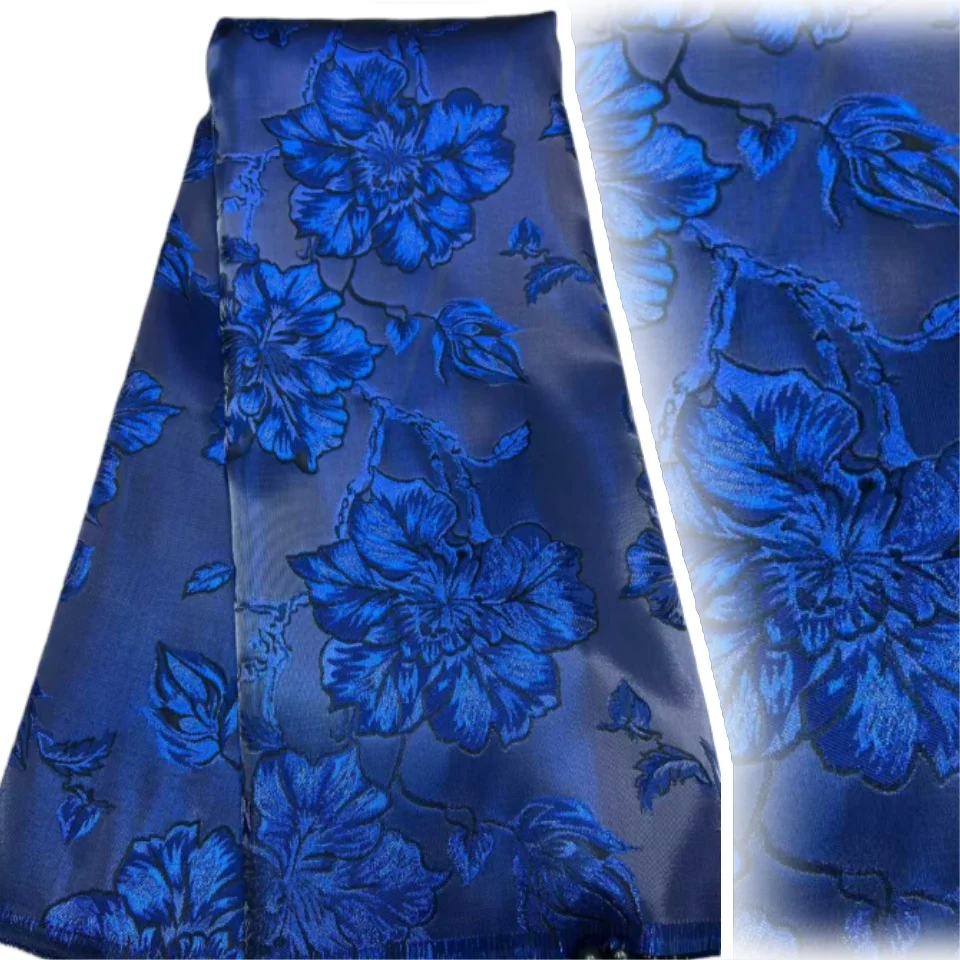 

Latest French Jacquard Organza Lace Fabric High Quality African Brocade Jacquard Fabric for Nigerian Women Wedding Dress 1964