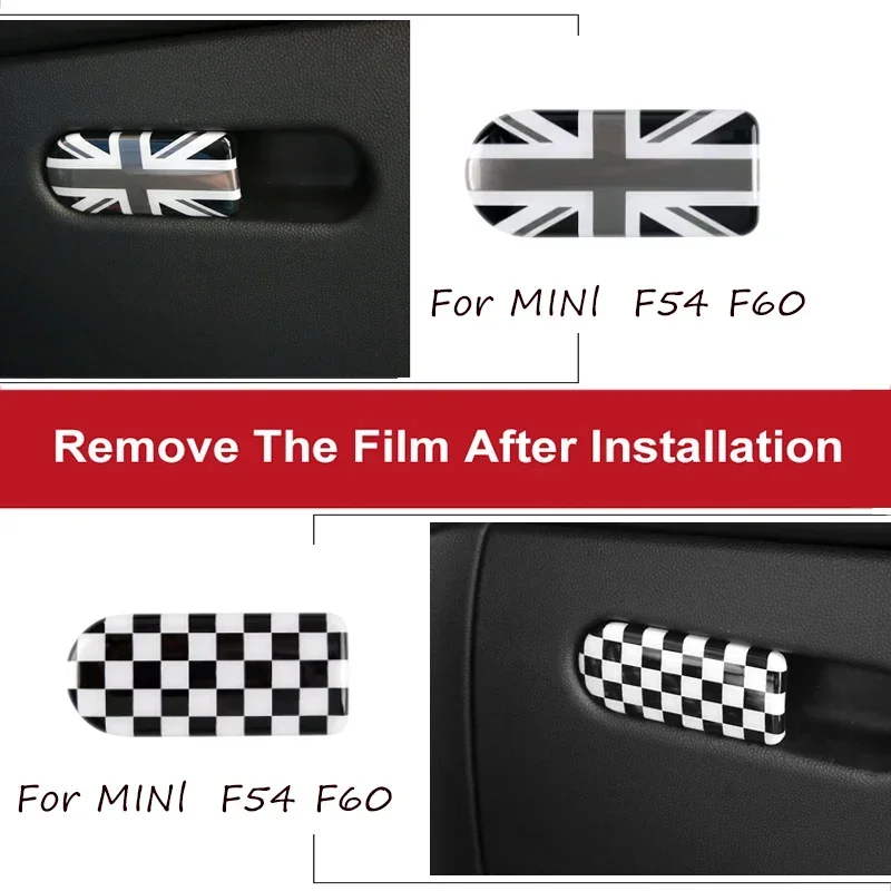 Black Flag Car Glove Box Handle Decorative Storage Box cover Sticker For MINI Clubman COOPER S F55 F56 F57 F54 F60 Car-Styling