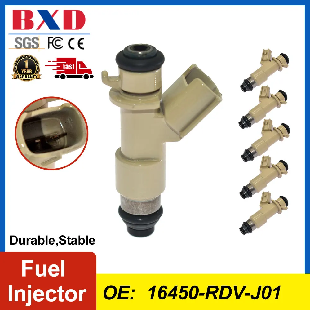 

1/6PCS Fuel Injector 16450-RDV-J01 16450RDVJ01 For Honda Accord 2005-2007