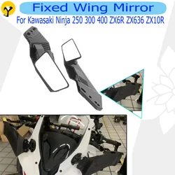 for Kawasaki Ninja 250 300 400 ZX6R ZX636 ZX10R Universal Motorcycle Adjustable Side Wing Spoiler Fairing with Rearview