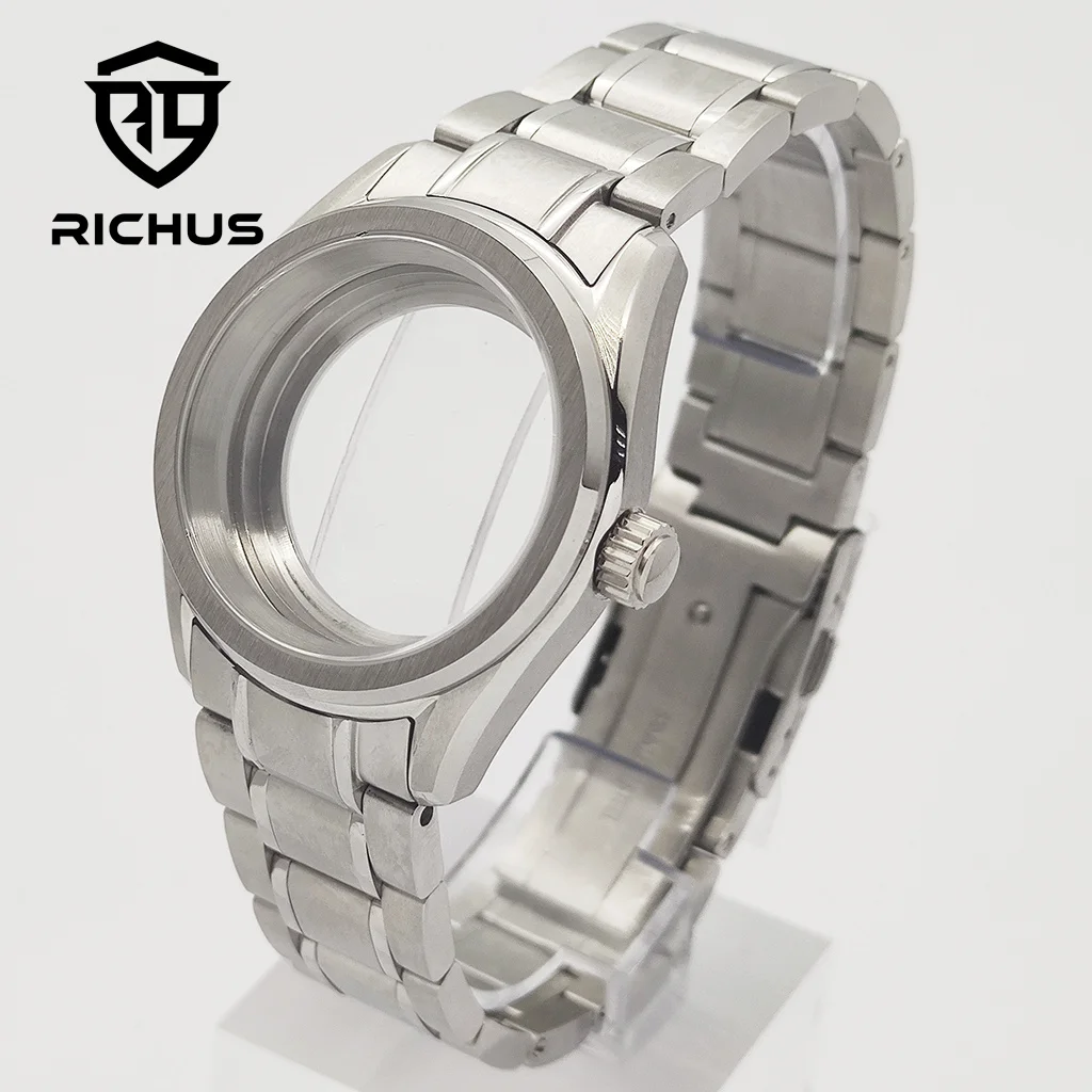 RICHUS NH35 Case 38mm Watch Case Sapphire Glass Fit NH34 NH35 NH36 ETA 2824 PT5000 Miyota8215-DG Movement
