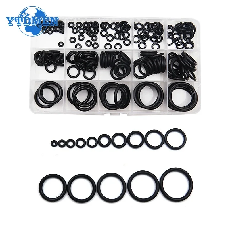 200PCS Rubber O Ring Assorted Set Nitrile Silicone Rubber Washer Gasket Sealing Waterproof O-Ring Ring DIY Electronic Repair Kit