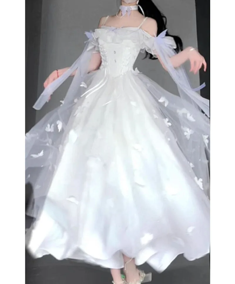 

New French Style Courtly Style White Dress Lolita Coming-of-age Ceremony Princess Lolita Fiesta Carnival Halloween Cosplay Party