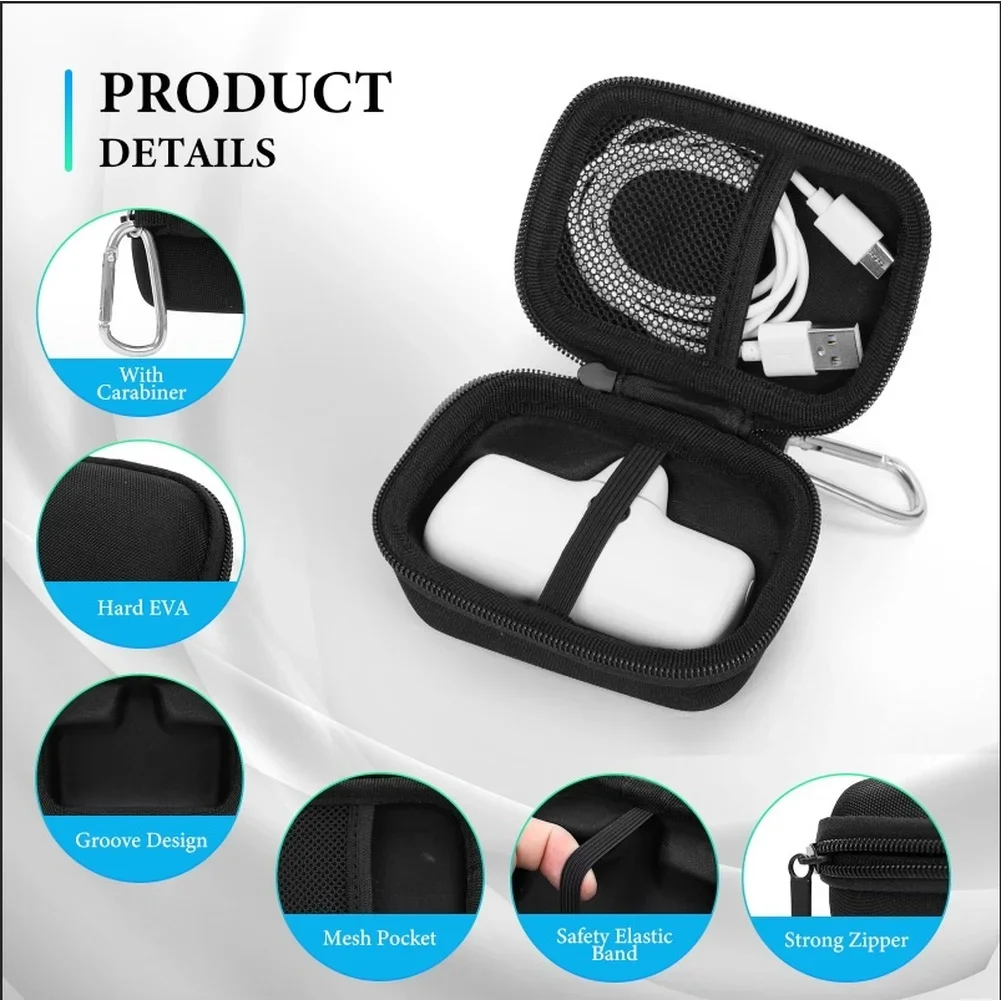 Power Bank Carry Pouch FOR ANKER For NANO 621 For iWALK Models EVA Hard Shell Shockproof Waterproof with Carabiner Zippered Lid - view 3