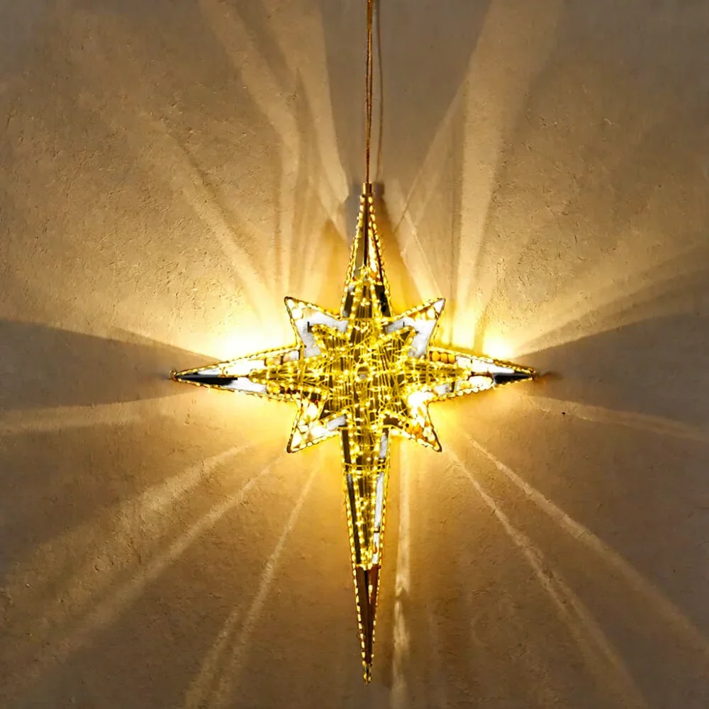 160cm High LED Lighted Star Hanging Ornaments New Metal and Metallic Material for Outdoor Use  Christmas