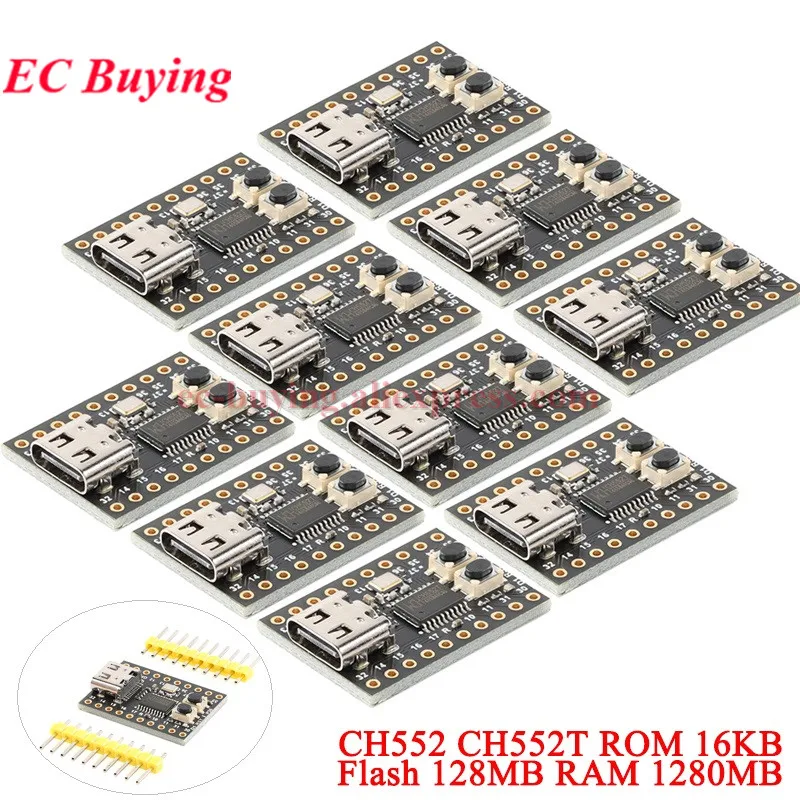 1Pc-10Pcs CH552 Core Development Board 51 Minimum System Learning Board Module Type-C WCH MCS51 E8051 24MHz CH552T For Arduino