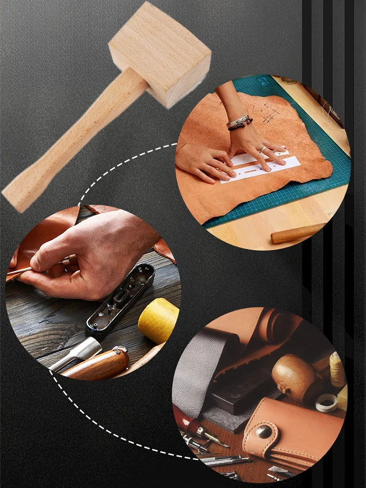 Holzhammer, ergonomischer Griff, Mehrzweck-Holzhammer für Holzbearbeitung, Lederhandwerk, Eiszerkleinerung, robust und langlebig – Detail 7