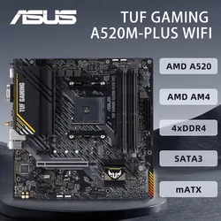 ASUS TUF GAMING A520M-PLUS WIFI Motherboard Supports Ryzen 5 5600G 5600X Ryzen 7 5700X 5800X3D CPU AMD A520 4xDDR4 128GB HDMI