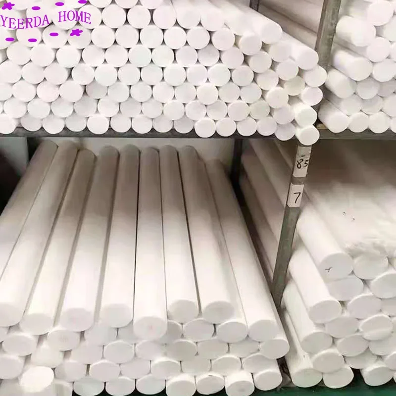 

50cm/25cm Length White polytetrafluoroethylene Solid bar environment-friendly non-toxic machining DIY PTFE plastic rod