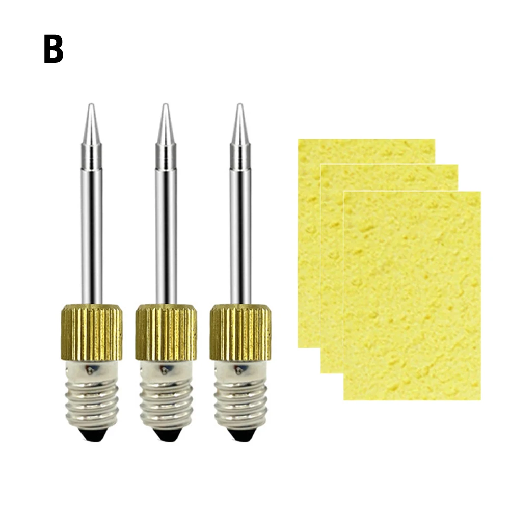 50 Mm/1.97 Inches Soldering Iron Tip Sponge E10 Interface Soldering Iron Tips Soldering Tip Set USB Welding Tips