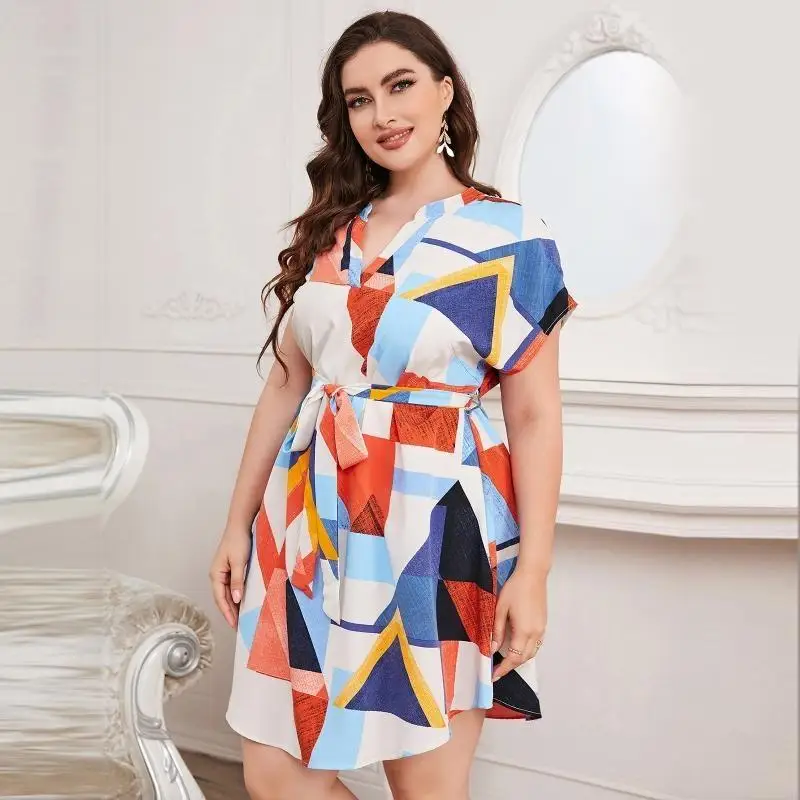 l38e-casual-dress-women's-v-neck-a-line-knee-length-wrap-dress-swing-dress