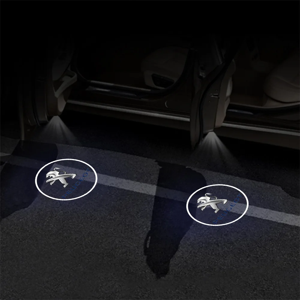 1/2 pcs Car Wireless Laser Projector Lamp LED Decoration Emblem Light For Peugeot GT 3008 308 T9 208 508 2008 207 206 408 4008