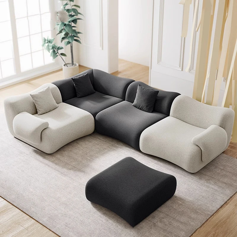 Living room sofa, simple vacuum compression foam fabric combination sofa, free combination of parts