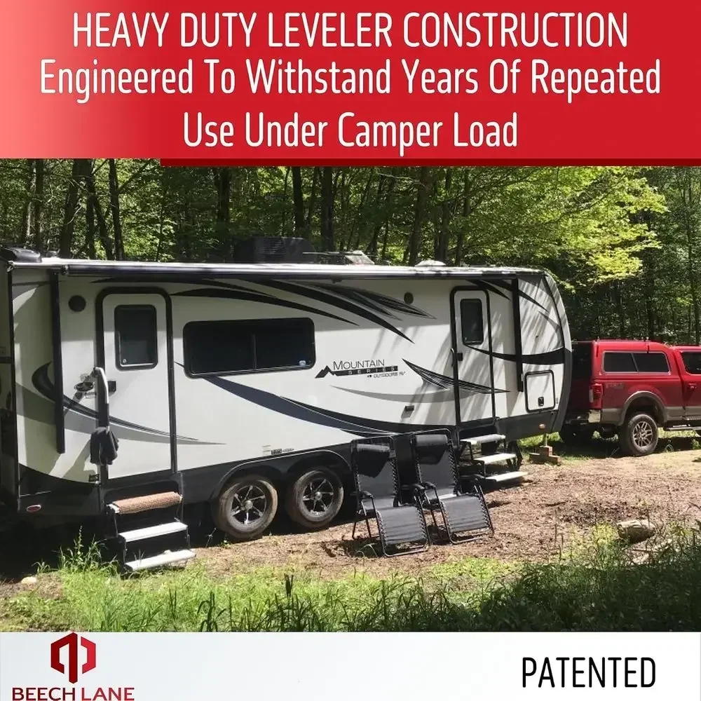 Beech Lane Camper Leveler 2 Pack - Precise Camper Leveling, Includes Two Curved Levelers, Two Chocks, and Two Rubber Grip Mats, view 3