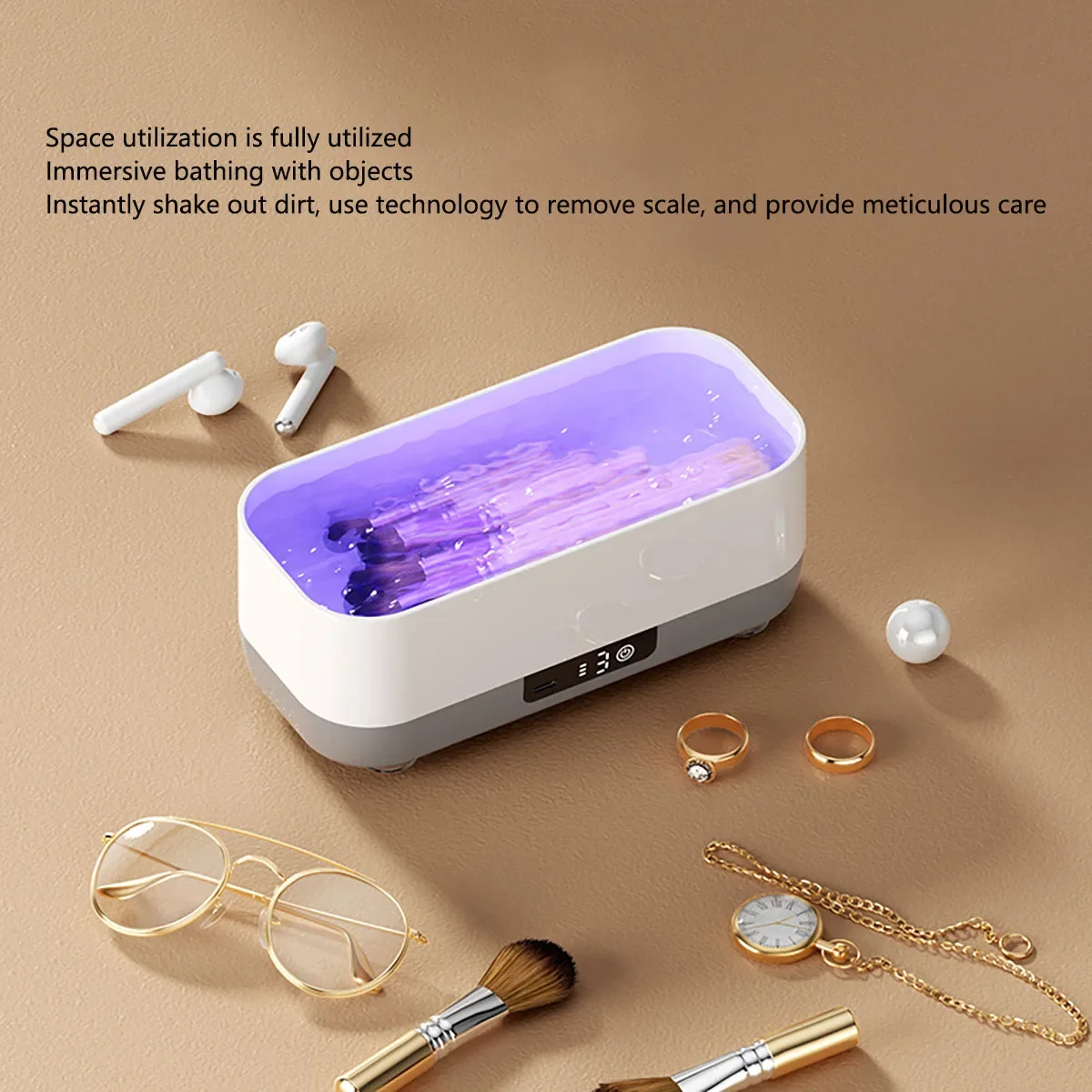 

1PC USB Charging Makeup Brush Glasses Cleaning Box, Multi functional Cleaning Box - Compact, High Capacity