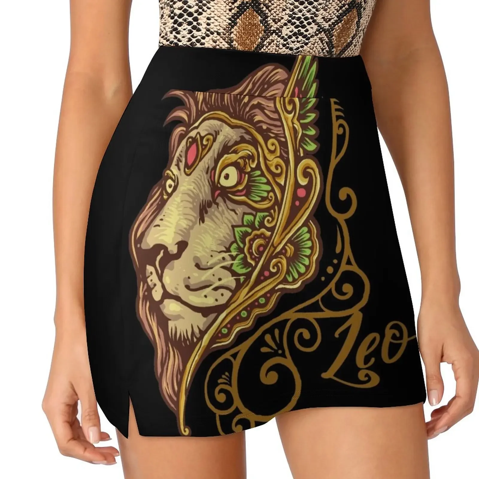 

Leo zodiac sign hand drawn mandala lion Mini Skirt Women's dress Women skirt skirt set night club women