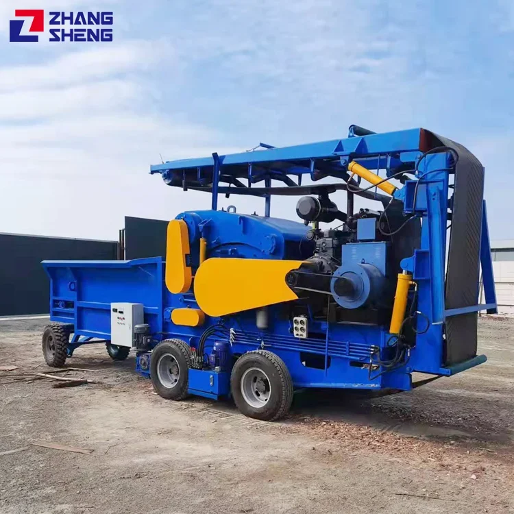 industrial electrical wood crusher kinetic wood chipper shredder hydraulic horizontal grinder